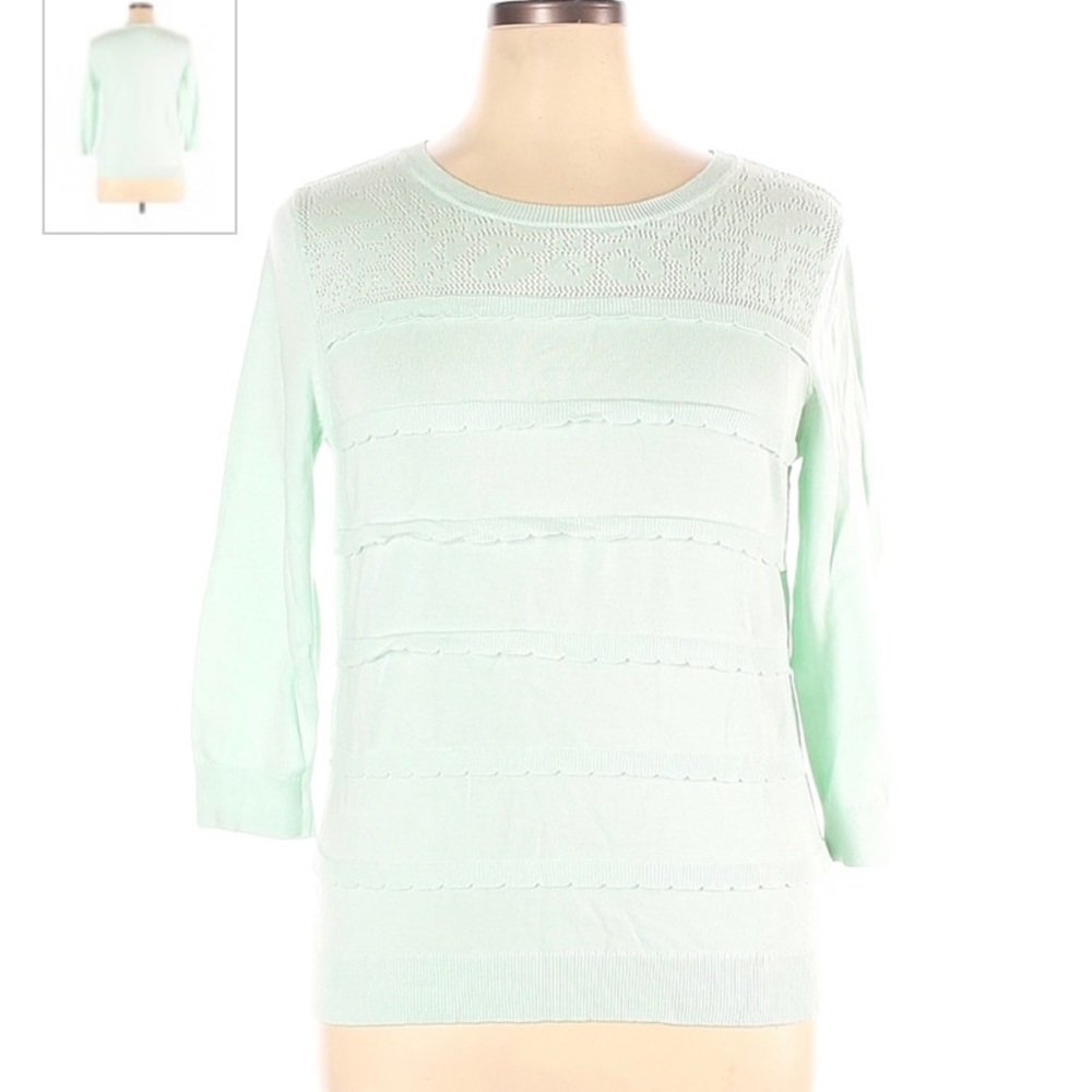 Elle Polished Pastels Glacier Green Sweater Small